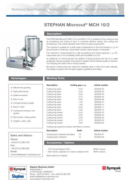 STEPHAN MicrocutÂ® MCH 10/2