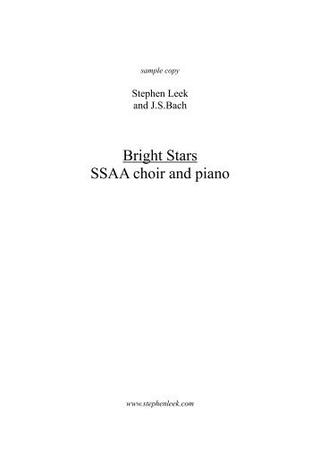 Bright Stars SSAA choir and piano - Stephen Leek