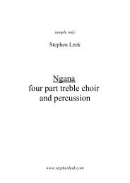 Ngana four part treble choir and percussion - Stephen Leek