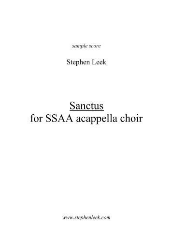 Sanctus SSAA sample - Stephen Leek