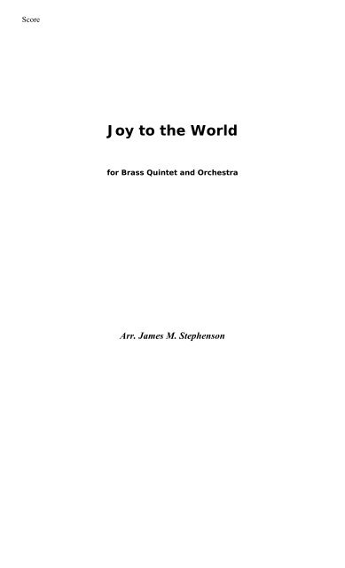 Joy to the World - FINAL score.MUS - James Stephenson