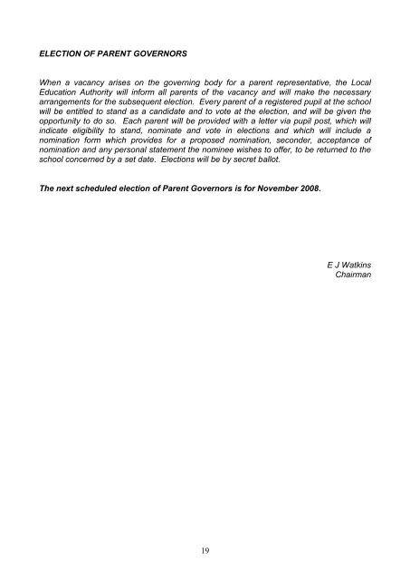 Governors' Report 2008