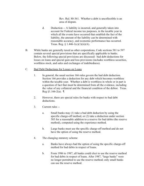Charged Off As Bad Debt >> Rev Rul 80 361 Whether Charged Off As Bad Debt >> Rev Rul 80 361 Whether