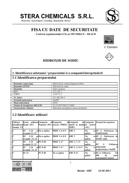 fisa cu date de securitate HIDROXID DE SODIU.pdf - Stera Chemicals