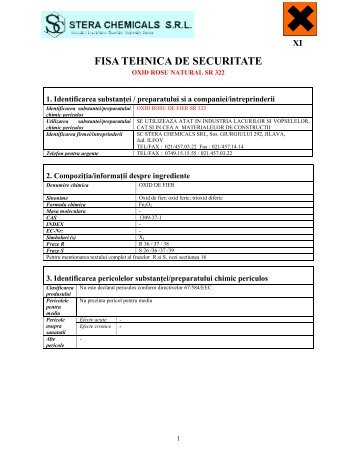 Microsoft Word - MSDS OXID ROSU NATURAL ... - Stera Chemicals