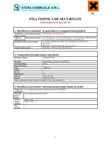 Microsoft Word - MSDS OXID MARO NATURAL ... - Stera Chemicals