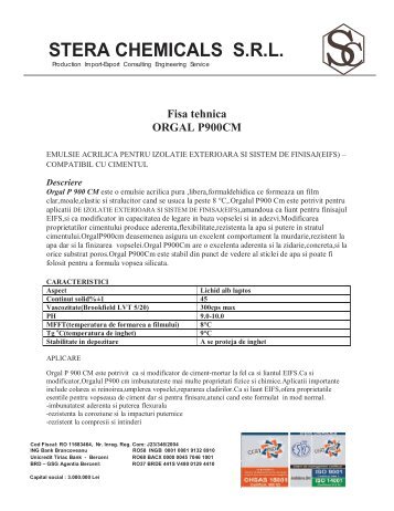Fisa tehnica Orgal P900cm.pdf - Stera Chemicals