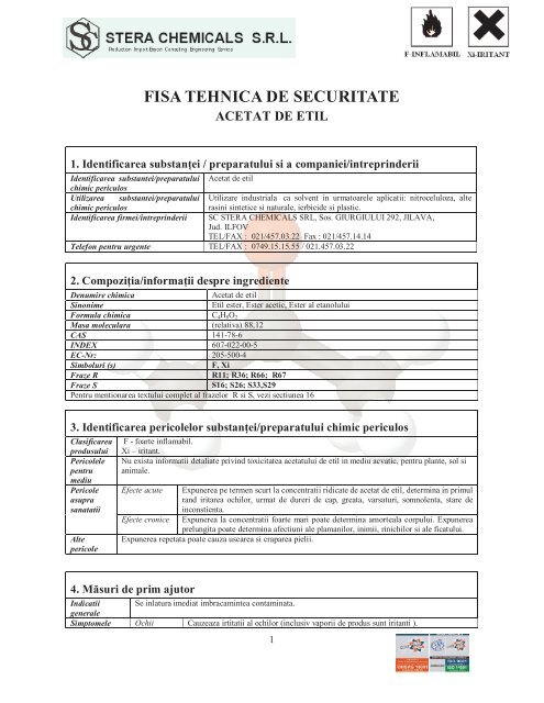 MSDS ACETAT DE ETIL.pdf - Stera Chemicals