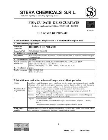 fisa cu date de securitate koh.pdf - Stera Chemicals