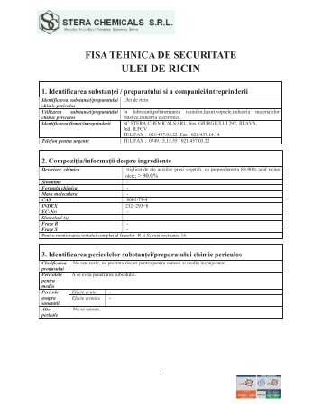 MSDS ULEI DE RICIN.pdf - Stera Chemicals