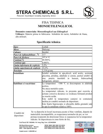 Fisa tehnica MONOETILENGLICOL.pdf - Stera Chemicals