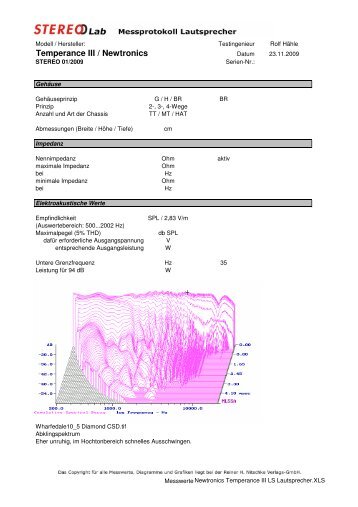 Newtronics Temperance III LS Lautsprecher.XLS - Stereo