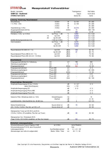 (Audionet SAM G2 Vollverst\344rker.xls) - Stereo