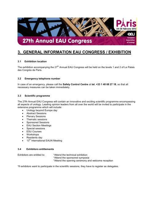 Exhibitor Manual 27th Annual EAU Congress