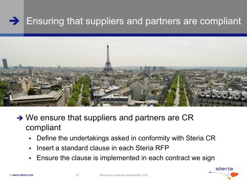 Steria and Corporate Responsibility (CR)