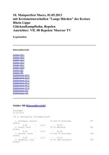 Mehrkampf - Spvgg Sterkrade Nord