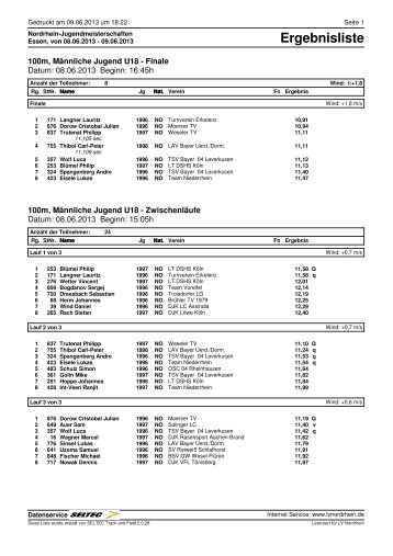 Ergebnisliste - Spvgg Sterkrade Nord