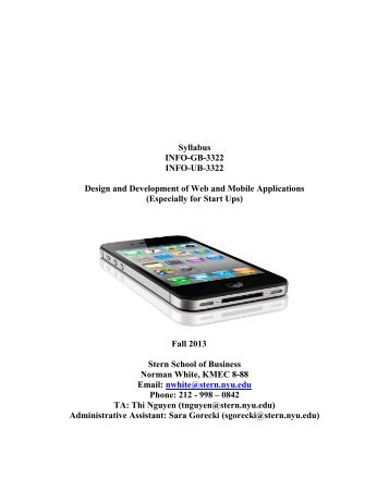 Design and Development of Web Based Systems - NYU Stern ...