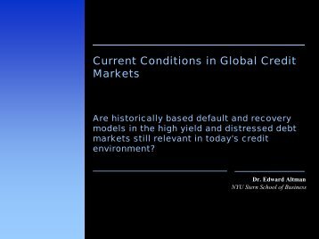Current Conditions in Global Credit Markets - NYU Stern School of ...