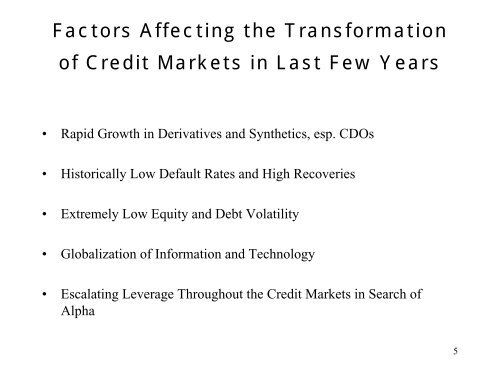 Current Conditions in Global Credit Markets - NYU Stern School of ...