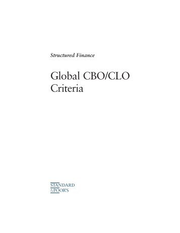 Global CBO/CLO Criteria - NYU Stern School of Business