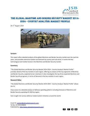 JSB Market Research - The Global Maritime and Border Security Market 2014-2024