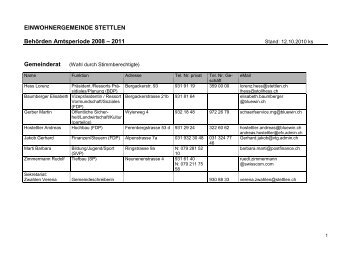 Wahl von Kommissionsmitgliedern fÃ¼r die Amtsperiode ... - Stettlen