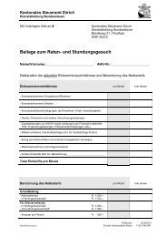 Beilage zum Raten- und Stundungsgesuch - Kantonales Steueramt ...