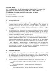 Notice nÂ°29/409 de l'Administration fiscale cantonale sur l'imposition ...