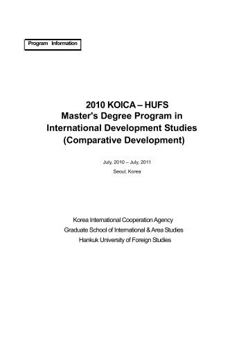 HUFS Master's Degree Program in International ... - becas segeplan