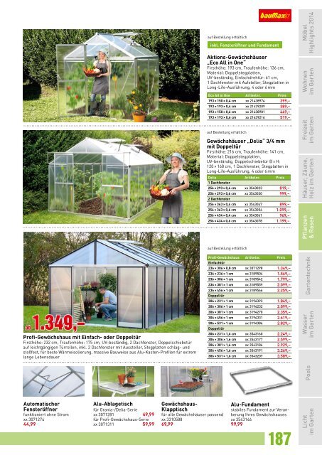 Baumax Heimwerkerkatalog Frühjahr 2014 - Teil 2 - Garten