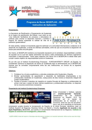 Convocatoria - becas segeplan