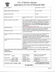 Memorial Hall Rental Application Form (pdf) - City of Manitou Springs