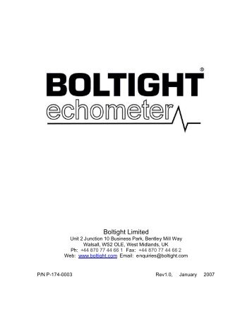 Boltight Limited - Boltight Echometer