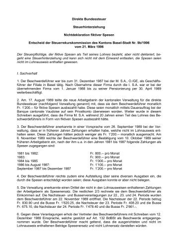Direkte Bundessteuer - Steuerverwaltung Basel-Stadt