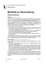 Merkblatt zur Steuerzahlung - Steuerverwaltung Basel-Stadt