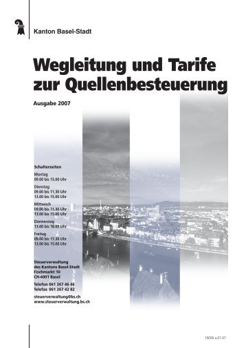 Wegleitung und Tarife zur Quellenbesteuerung - Steuerverwaltung ...