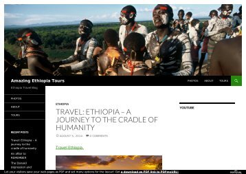 TRAVEL: ETHIOPIA – A JOURNEY TO THE CRADLE OF HUMANITY