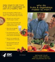 Why Do Fruits and Vegetables Matter to Men brochure