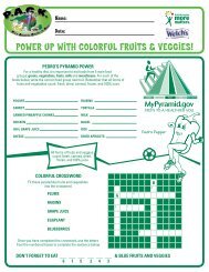 Colorful Crossword - Fruits & Veggies More Matters