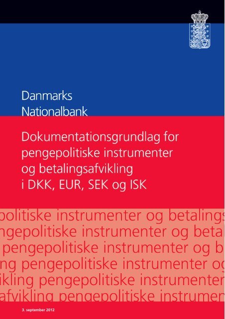 Anmodning om foliokonto i danske kroner i Danmarks Nationalbank