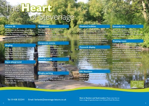 Download the Fairlands Valley brochure - Stevenage Leisure