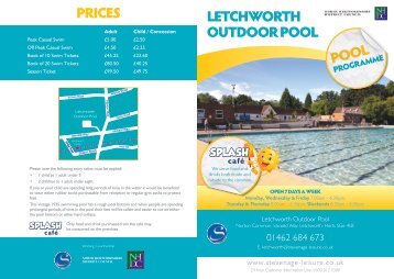 Prices letchworth outdoor pool - Stevenage Leisure