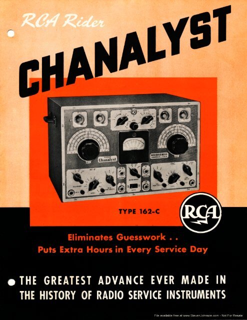 RCA Chanalyst Sales Flyer - Steve's Antique Technology
