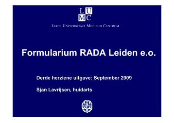 Herziene versie van het RADA formularium