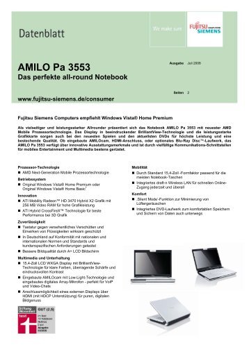 AMILO Pa 3553 Das perfekte all-round Notebook