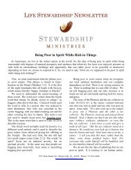 Being Poor in Spirit While Rich in Things - Stewardship Ministries