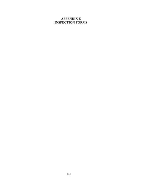 APPENDIX E INSPECTION FOR