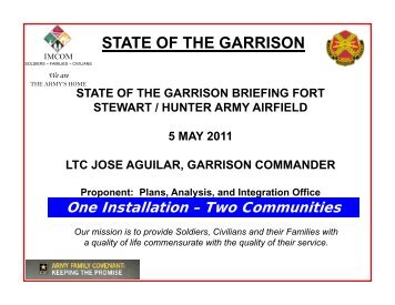 STATE OF THE GARRISON - Fort Stewart