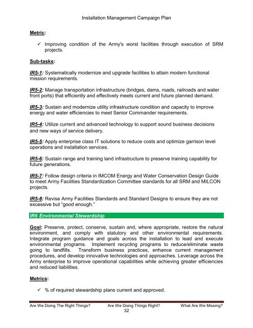 Installation Management Campaign Plan (Version 4) - U.S. Army